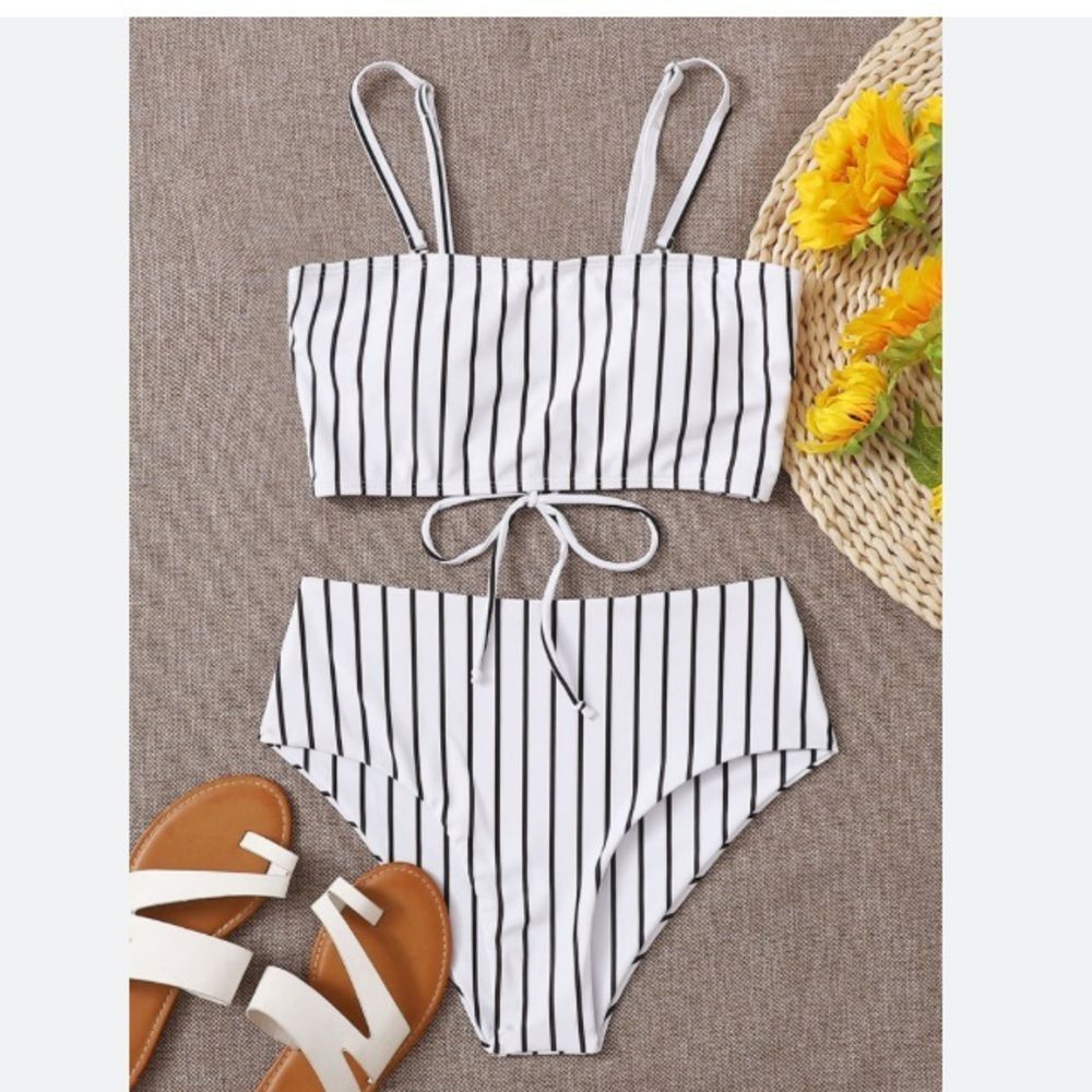SHEIN Chic Black and White Bikini Set NIB
